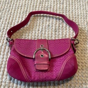 Coach Pink Signature baguette, small bag